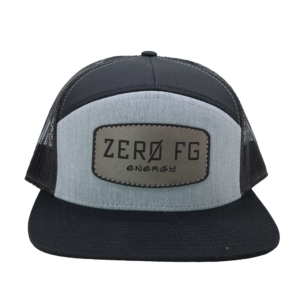 Richardson Black/Grey Zero FG Energy Drink Flat Bill Snapback w/ Full Zero FG Logo