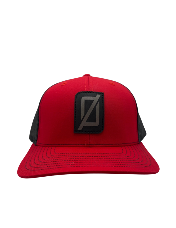 Zero FG Richardson 112 Red & Black Adjustable Trucker Hat Ø Logo