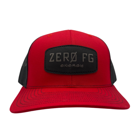 Zero FG Richardson 112 Red & Black Adjustable Trucker Hat Full Logo